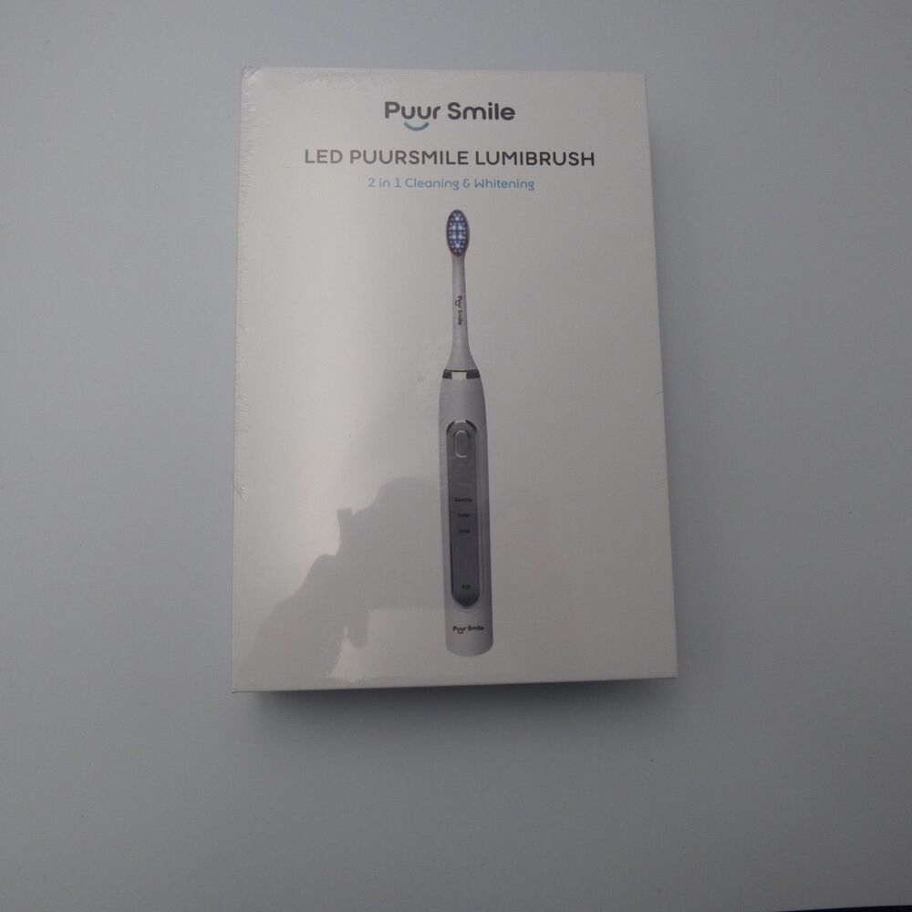 Puur Smile LED Electric Lumibrush Toothbrush with 2 Heads Wireless Base NIB